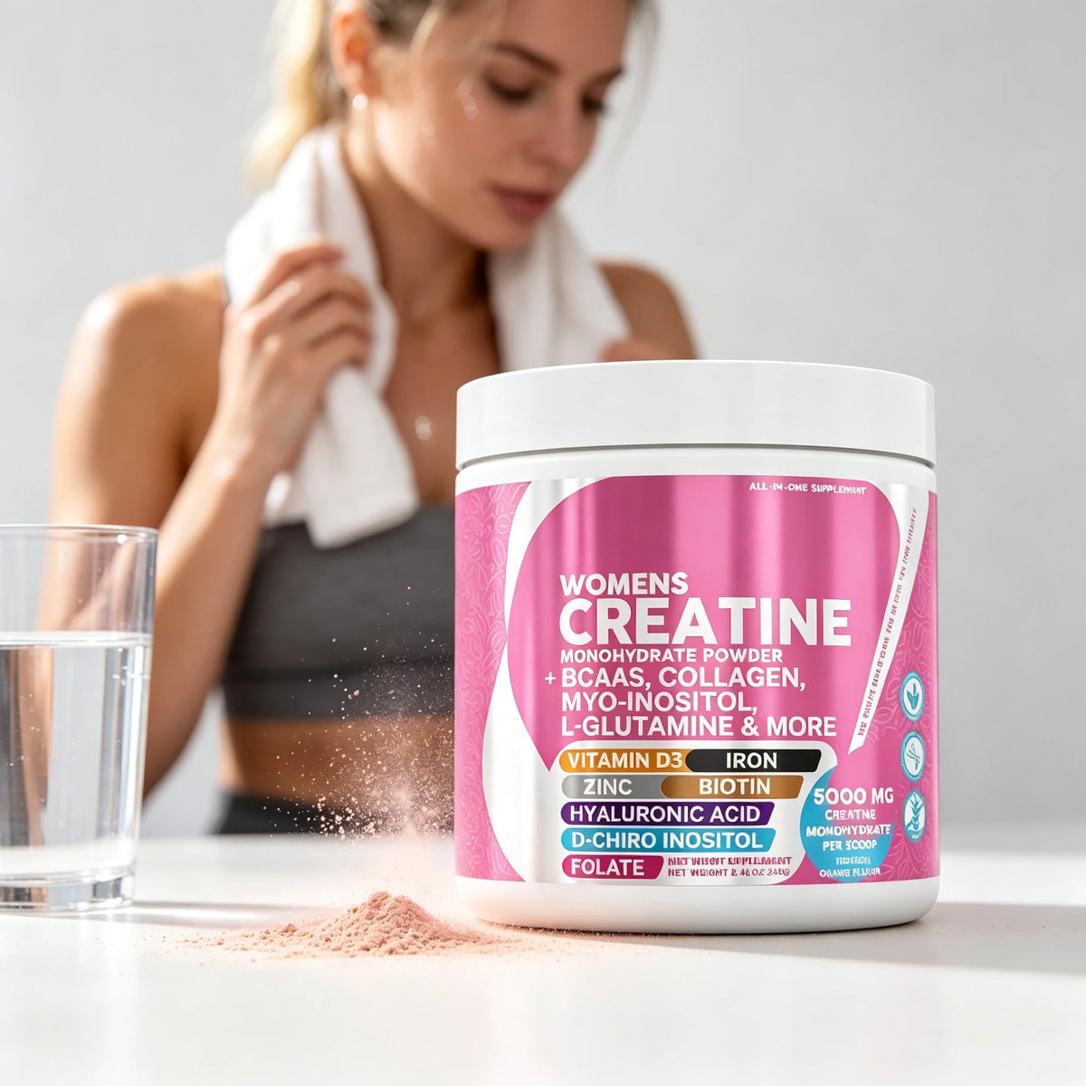 Ready to Ship Creatine Collagen Biotin Hyaluronic Acid Folic Acid Powder Beauty Skin Hair Support Dietary Supplement Factory