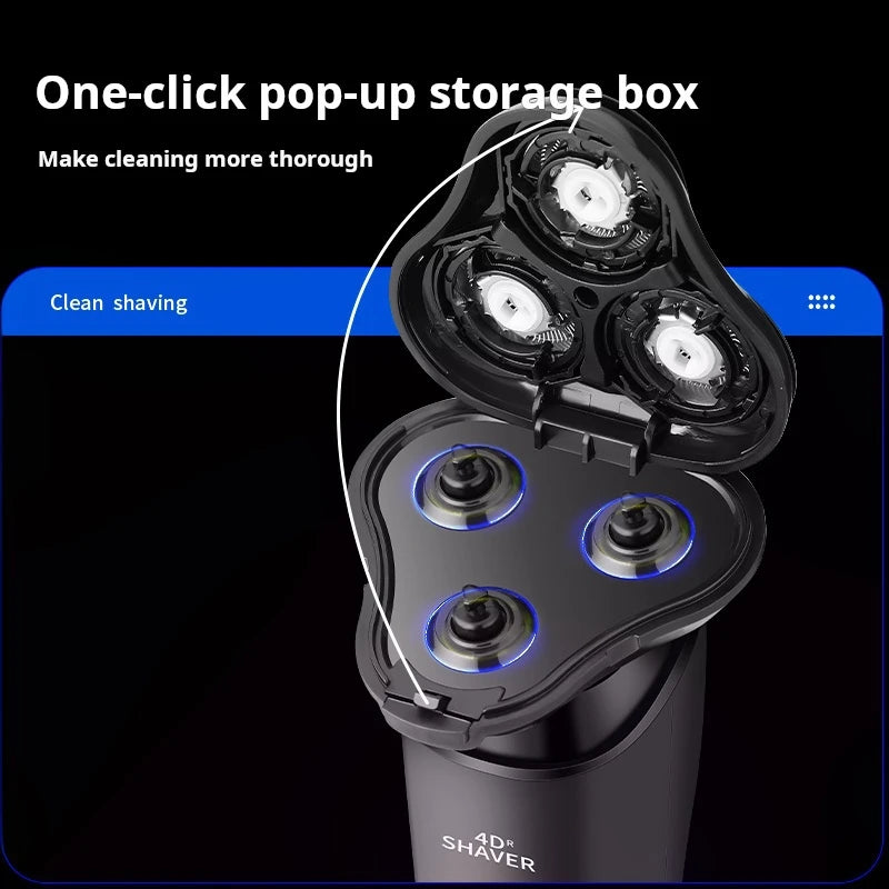 1139 Multifunction Triple Blade Grooming Kit 3 Head Rotary Shaver Washable Nose Trimmer Hair Clipper Body Cleansing Brush USB