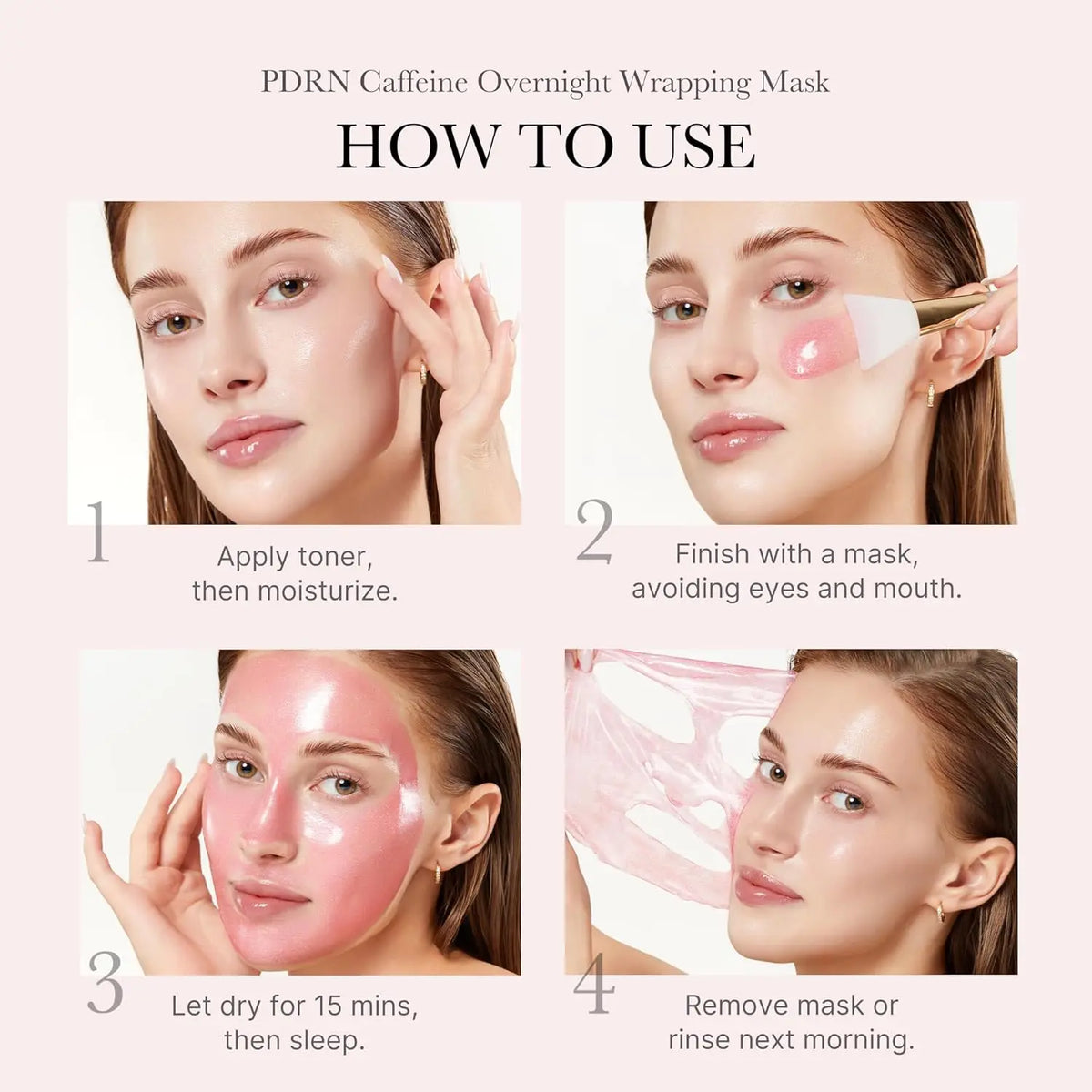 Medicube Wrapping Mask PD RN Caffeine Overnight Peel off Facial Mask Hydration Caffeine Glass Skin Face Korean Skin Care