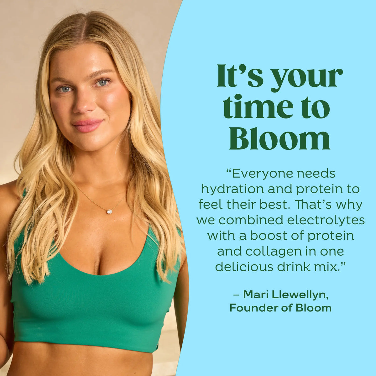 Bloom Nutrition Daily Hydration Sticks (5 Sticks) - 1350mg Electrolytes, 5g Clear Whey Protein & Collagen, 8 Key Vitamins, Sugar-Free Drink Mix for Hydration, Recovery & Skin Health