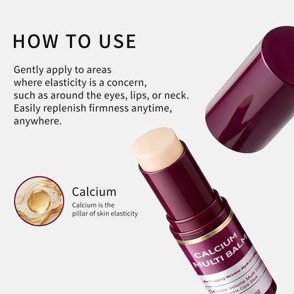 Calcium Volume Multi Balm for Wrinkles,Korean Collagen Firming Hydrating Calcium Multi Balm Stick with Vitamin D Shea Butter