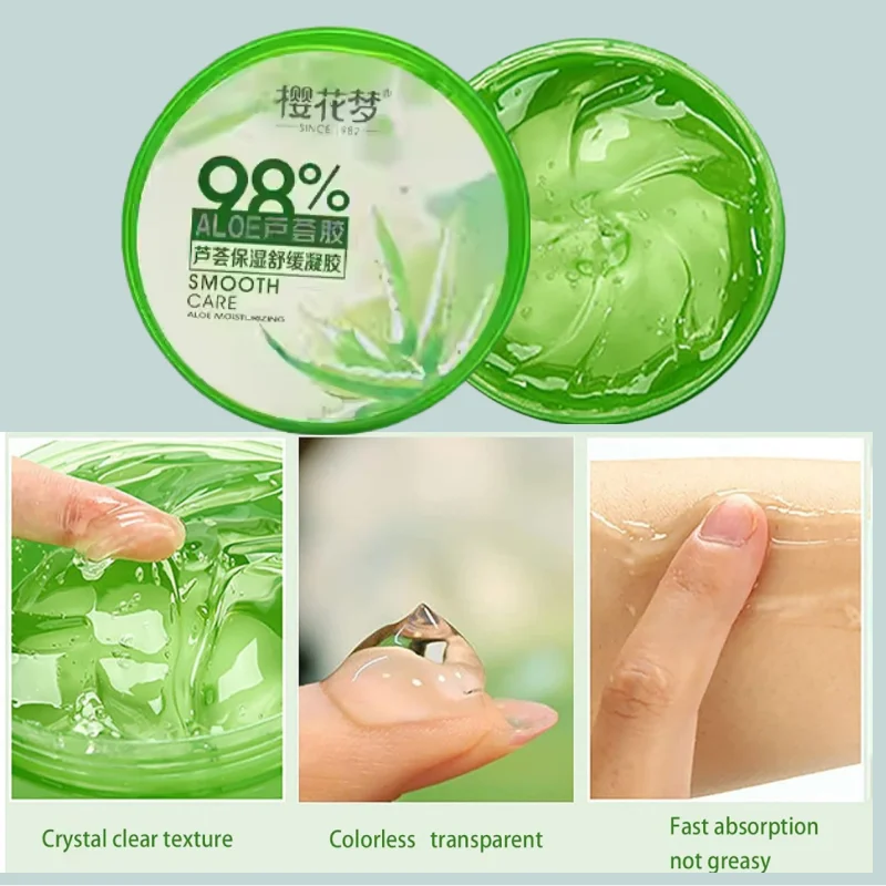 300G Herbal Aloe Vera Soothing Gel Face Body Deep Moisture Cooling Sun Care All Skin Types Day/Night Use