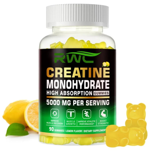 RWC Creatine Gummies - 90 Count Sugar Free Creatine Monohydrate Custom Gummy with 5000 Mg Supplement Creatine Gummies Vitamin