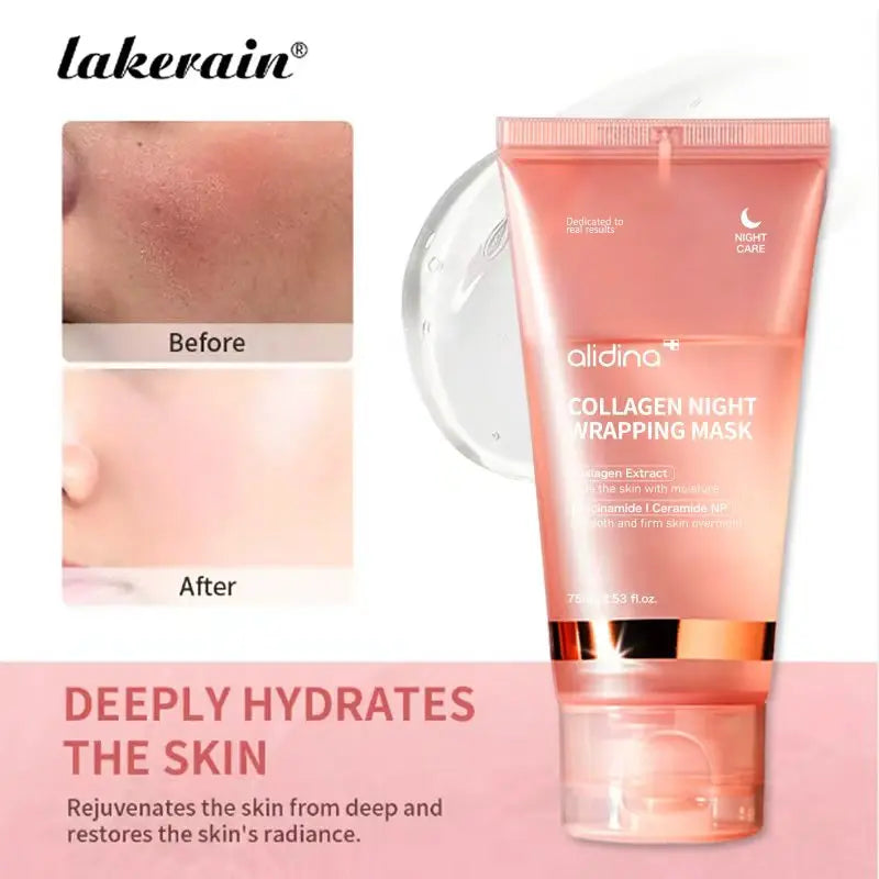 OEM/ODM Korean Deep Collagen Peel Mask Vegan Face Care Bio Pack Night Wrapping Anti-Wrinkle Lifting Dry Skin Overnight Women