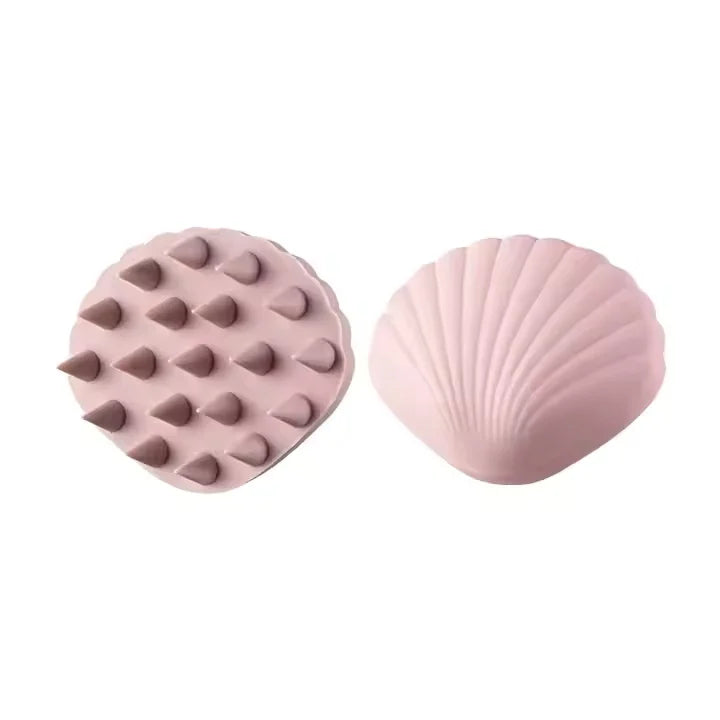 Shell Shape Shampoo Head Scalp Silicone Massage Brush Bath Skin Soft Washing Comb Hair Cleaning Brush