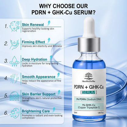 Dual Active PDRN Ghk-Cu Face Serum 55Ml anti Aging Firming Hydration Skin Texture Care Wholesale Private Label OEM ODM Supplier