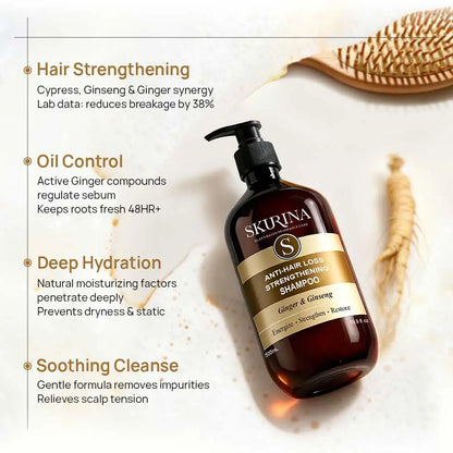 Salon Care Set Vegan Anti-Breakage Herbal Ginger Shampoo Repair Damaged Hair Conditioner Exfoliating Body Wash Private Label OEM