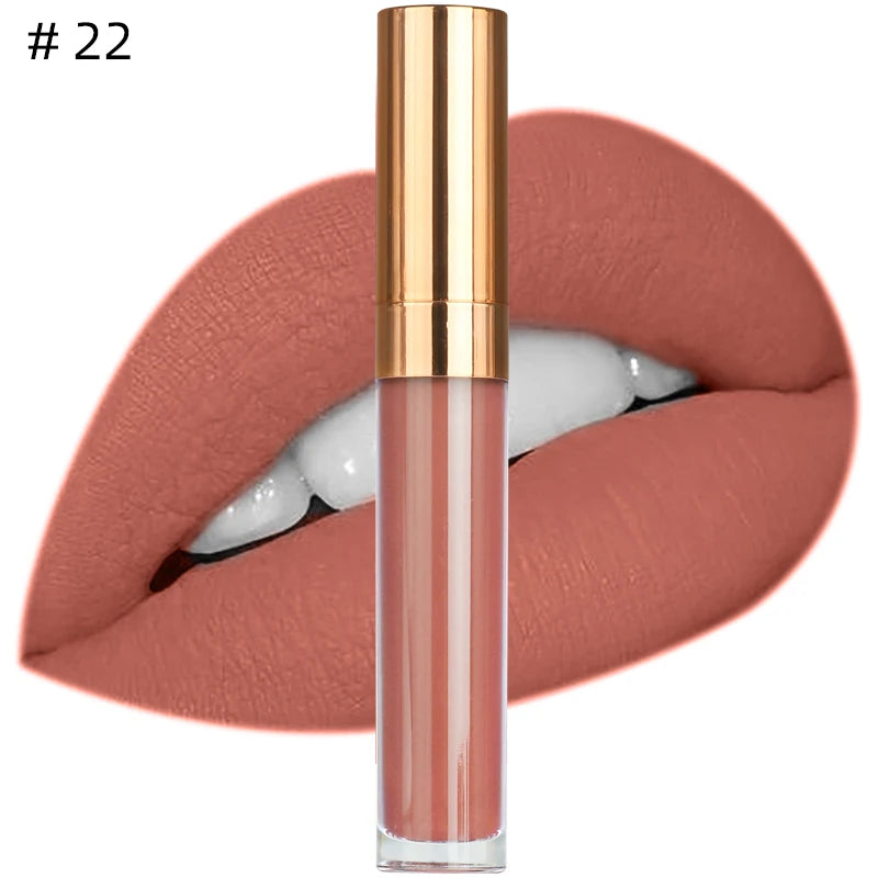 Custom Logo Natural Vegan Vegan Long Lasting Waterproof Matte Liquid Lipstick Private Label Waterproof Lip Makeup