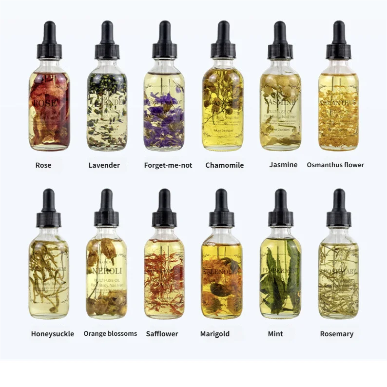 Pure Organic Natural Dry Flower Oil Multi-Scene Use Series for Body Massage and Skin Care