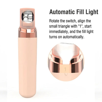 Portable Mini Electric Lady Shaver Painless Hair Remover for Women Legs Body Quiet Motor LED Light Household Use USB