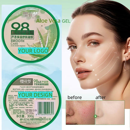 300G Herbal Aloe Vera Soothing Gel Face Body Deep Moisture Cooling Sun Care All Skin Types Day/Night Use