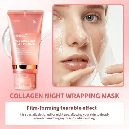 OEM/ODM Korean Deep Collagen Peel Mask Vegan Face Care Bio Pack Night Wrapping Anti-Wrinkle Lifting Dry Skin Overnight Women