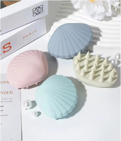 Shell Shape Shampoo Head Scalp Silicone Massage Brush Bath Skin Soft Washing Comb Hair Cleaning Brush