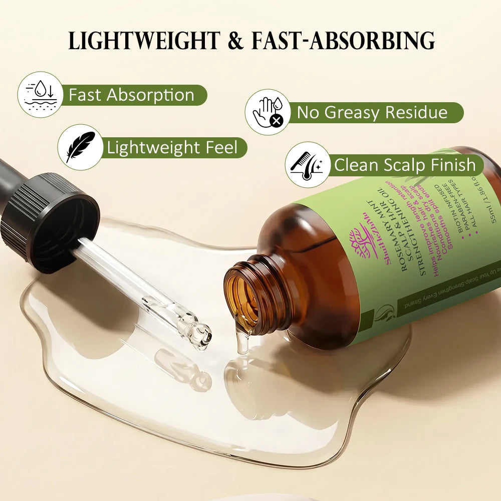 Rosemary Mint Hair Growth Oil Private Label Hair Care Scalp Nourishing Treatment Oil for Women Men OEM ODM Cosmetic Wholesale