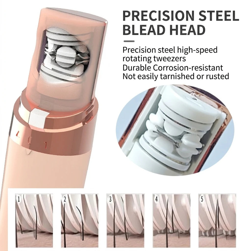 Portable Mini Electric Lady Shaver Painless Hair Remover for Women Legs Body Quiet Motor LED Light Household Use USB