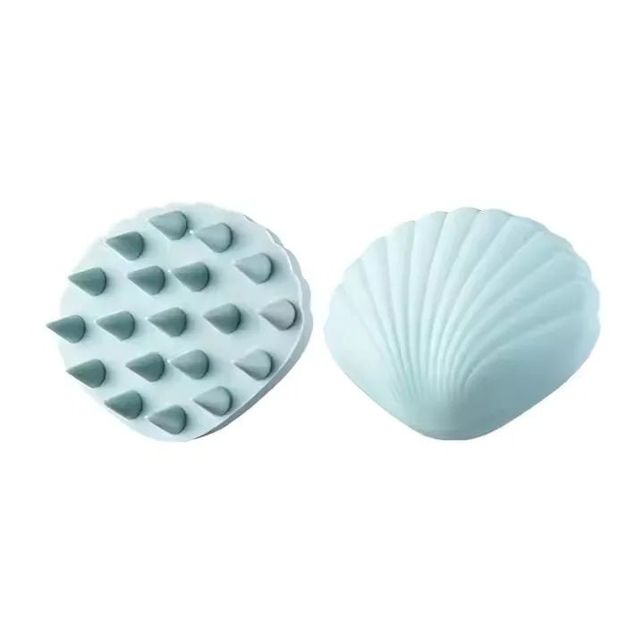 Shell Shape Shampoo Head Scalp Silicone Massage Brush Bath Skin Soft Washing Comb Hair Cleaning Brush