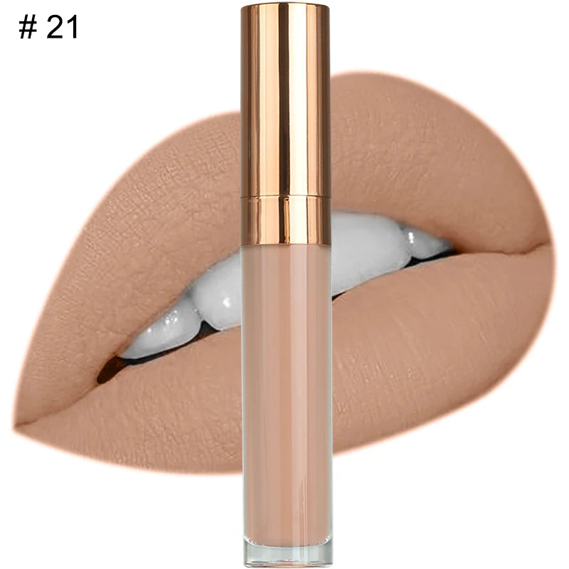 Custom Logo Natural Vegan Vegan Long Lasting Waterproof Matte Liquid Lipstick Private Label Waterproof Lip Makeup