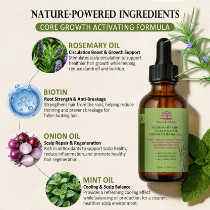 Rosemary Mint Hair Growth Oil Private Label Hair Care Scalp Nourishing Treatment Oil for Women Men OEM ODM Cosmetic Wholesale