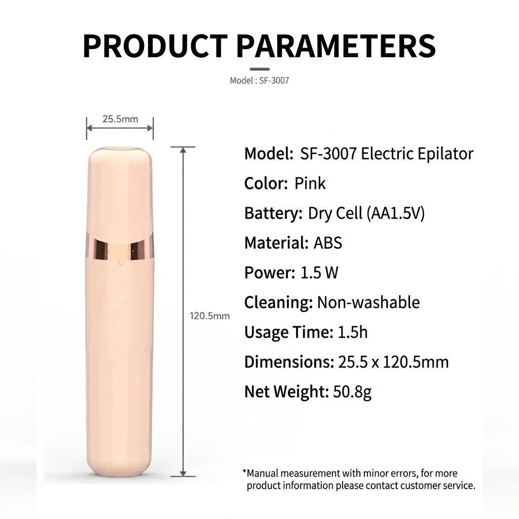 Portable Mini Electric Lady Shaver Painless Hair Remover for Women Legs Body Quiet Motor LED Light Household Use USB