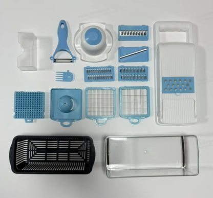 Factory Wholesale Kitchen Accessories 14 in 1 Food Cutter Veggie Onion Chopper Mandoline Slicer Multifunctional Vegetable Cutter