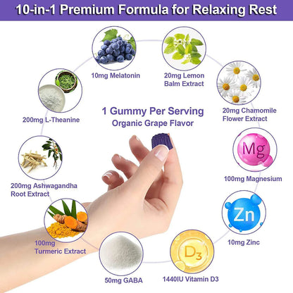 Private Label 10Mg Vegan Melatonin Gummy Candy Sleep Vitamins Gummies