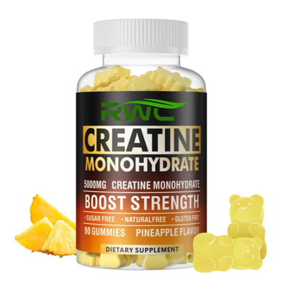RWC Creatine Gummies - 90 Count Sugar Free Creatine Monohydrate Custom Gummy with 5000 Mg Supplement Creatine Gummies Vitamin