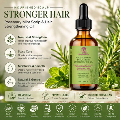 Rosemary Mint Hair Growth Oil Private Label Hair Care Scalp Nourishing Treatment Oil for Women Men OEM ODM Cosmetic Wholesale