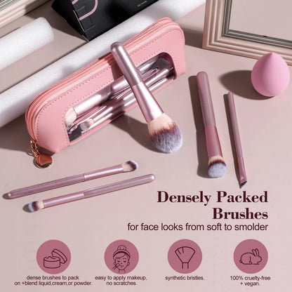 BS-MALL 14PCS Professional Makeup Brushes Private Label Cosmetic Tools Foundation Eyeshadow Brushes Foundation Sponge Set