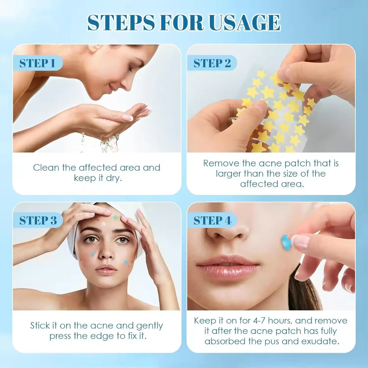 CM 200 Pcs Wholesale Star Style Pimple Patch Hydrocolloid Acne Patches for Face Infused with Tea Tree Oil Centella