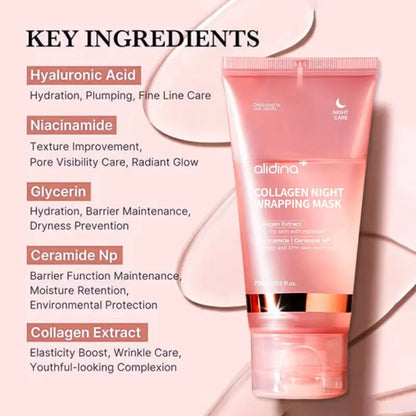 OEM/ODM Korean Deep Collagen Peel Mask Vegan Face Care Bio Pack Night Wrapping Anti-Wrinkle Lifting Dry Skin Overnight Women